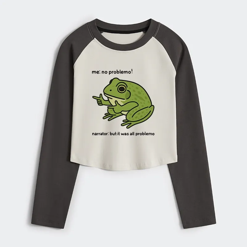 Tokyo-Tiger Stupid Frog Meme Women's Crop Raglan T-Shirt