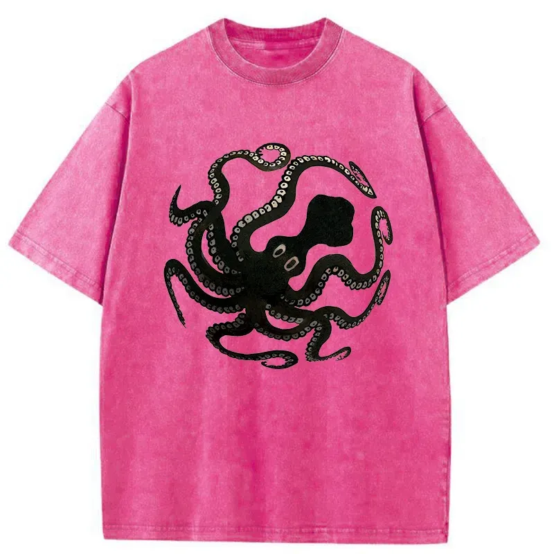 Tokyo-Tiger Octopus Surrounds Washed T-Shirt Sale