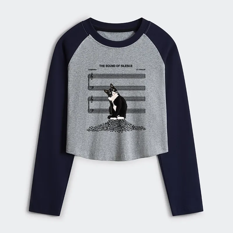 Tokyo-Tiger The Sound Of Silence Women's Crop Raglan T-Shirt