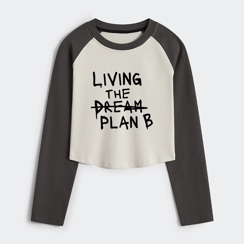 Tokyo-Tiger Implement Plan B Women's Crop Raglan T-Shirt