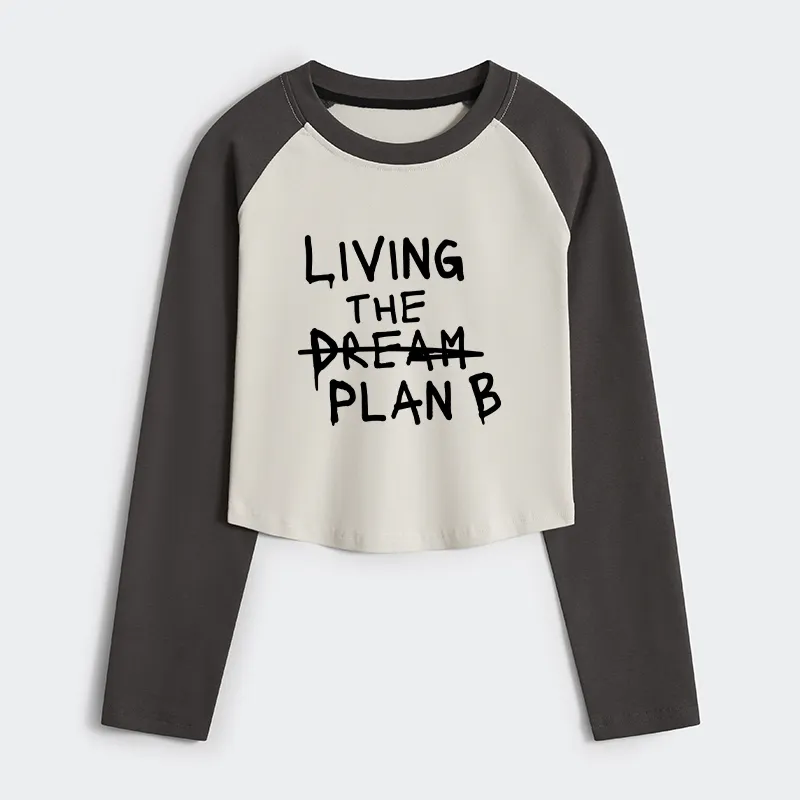 Tokyo-Tiger Implement Plan B Women's Crop Raglan T-Shirt