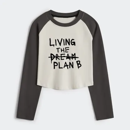 Tokyo-Tiger Implement Plan B Women's Crop Raglan T-Shirt