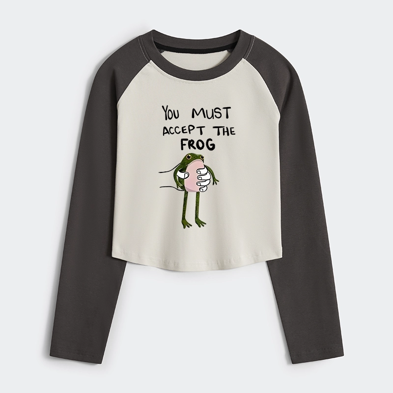 Tokyo-Tiger Accept This Frog Women's Crop Raglan T-Shirt