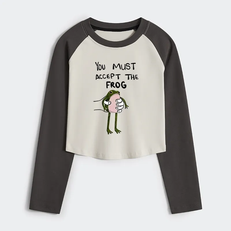 Tokyo-Tiger Accept This Frog Women's Crop Raglan T-Shirt