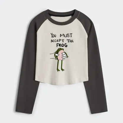 Tokyo-Tiger Accept This Frog Women's Crop Raglan T-Shirt