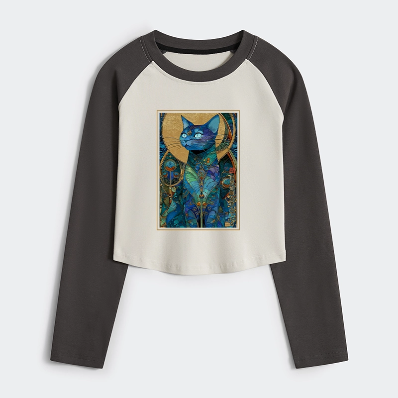 Tokyo-Tiger The Cat’s Plan To Rule Them All Women's Crop Raglan T-Shirt