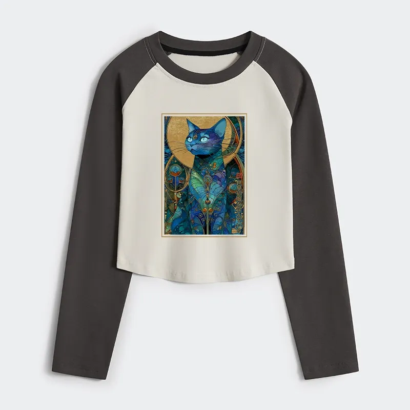 Tokyo-Tiger The Cat’s Plan To Rule Them All Women's Crop Raglan T-Shirt