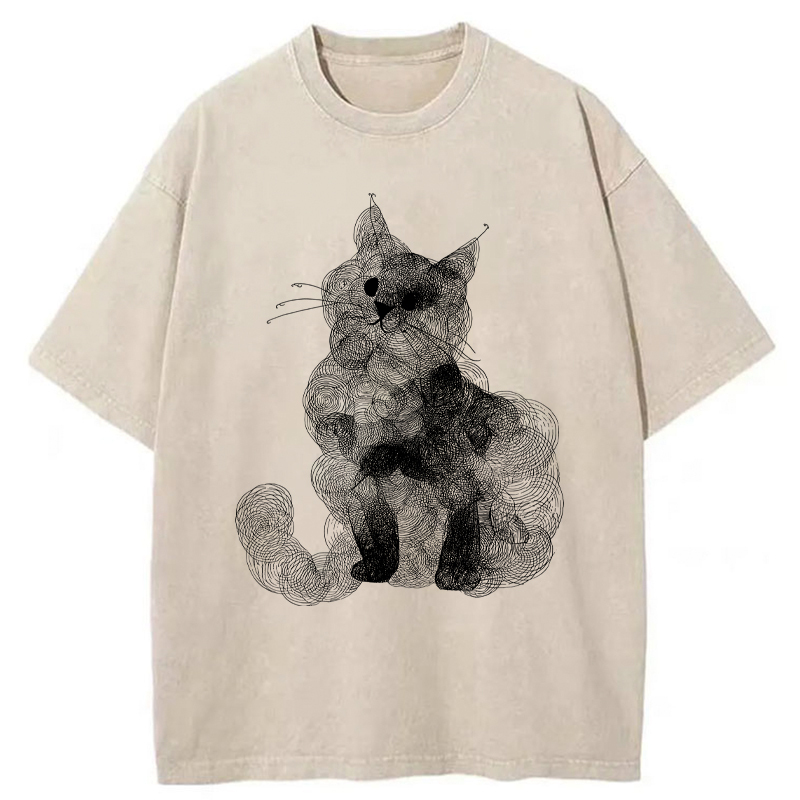 Tokyo-Tiger Whorls Of A Cat Washed T-Shirt