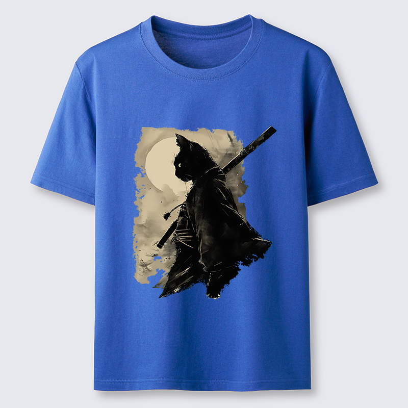 Tokyo-Tiger Under The Moon Cat Samurai Classic T-Shirt