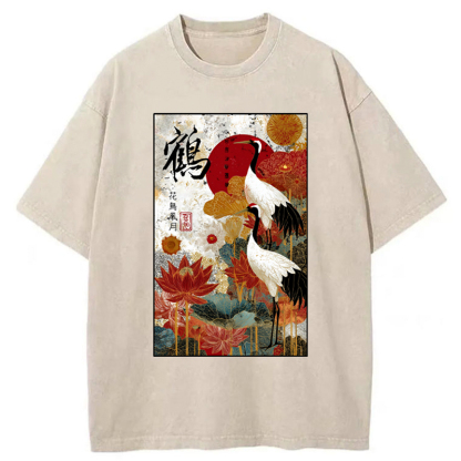 Tokyo-Tiger Under The Vermilion Sun Washed T-Shirt