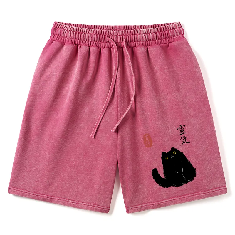Tokyo-Tiger Black Civet Cat Washed Shorts