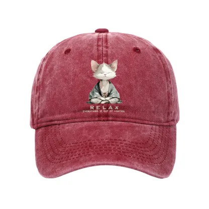 Tokyo-Tiger Zen Cat Relaxation，Everything's Out Of Control Washed Cap