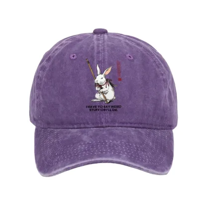 Tokyo-Tiger Rabbit Gotta Say Weird Stuff Or Die Washed Cap
