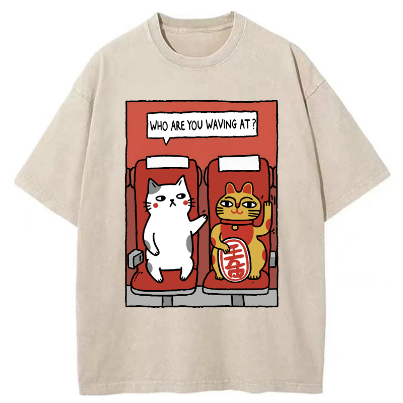 Tokyo-Tiger Who Are You Waving At Washed T-Shirt