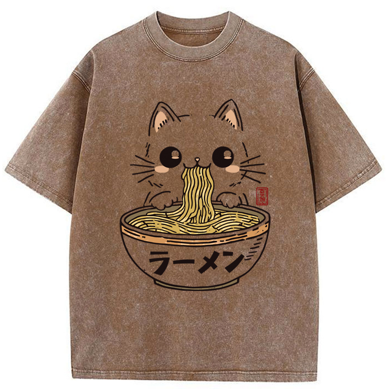 Tokyo-Tiger Purramen Time Washed T-Shirt