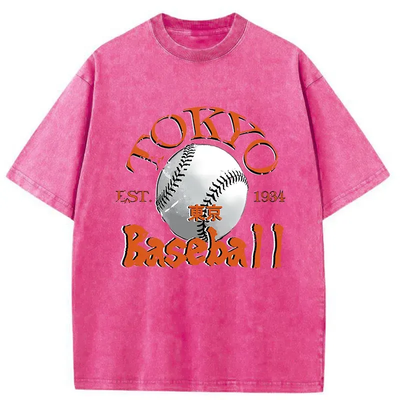 Tokyo-Tiger Tokyo Baseball Japanese Washed T-Shirt