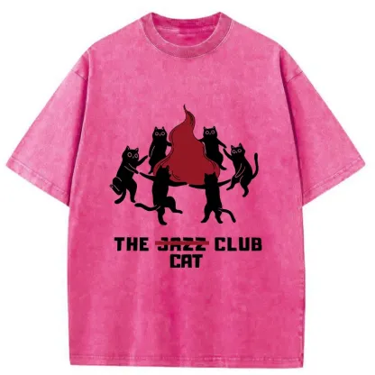 Tokyo-Tiger Cat Party Washed T-Shirt