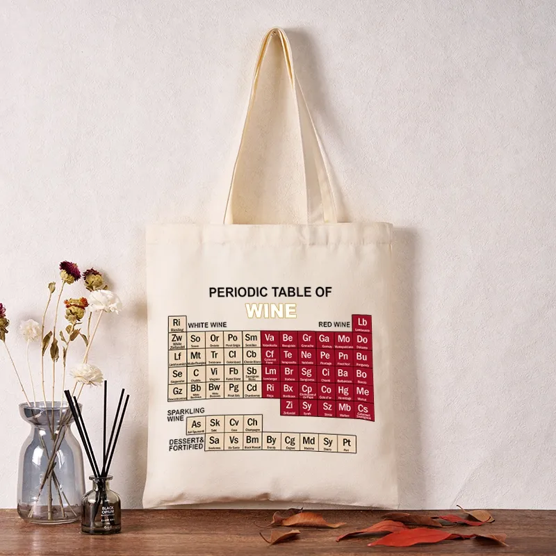 Tokyo-Tiger Table of Elements of Wine Tote Bag