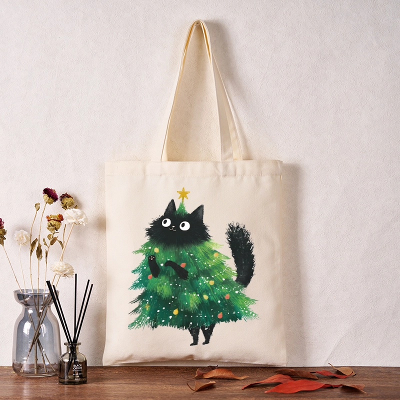 Tokyo-Tiger Christmas Tree Cat Japan Tote Bag