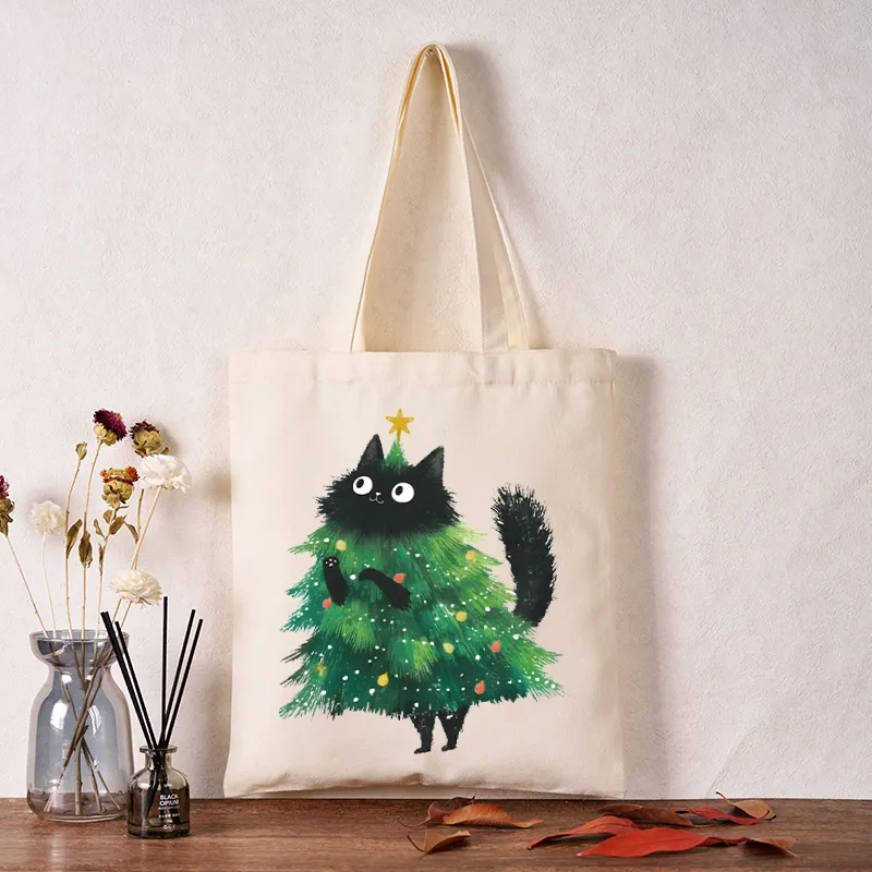 Tokyo-Tiger Christmas Tree Cat Japan Tote Bag