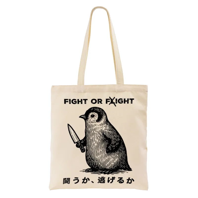 Tokyo-Tiger Funny Fight Or Flight Tote Bag
