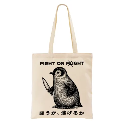 Tokyo-Tiger Funny Fight Or Flight Tote Bag