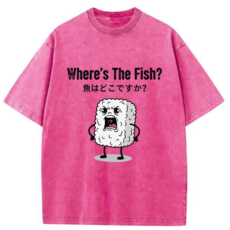 Tokyo-Tiger Rice Balls In Search Of Fish Washed T-Shirt