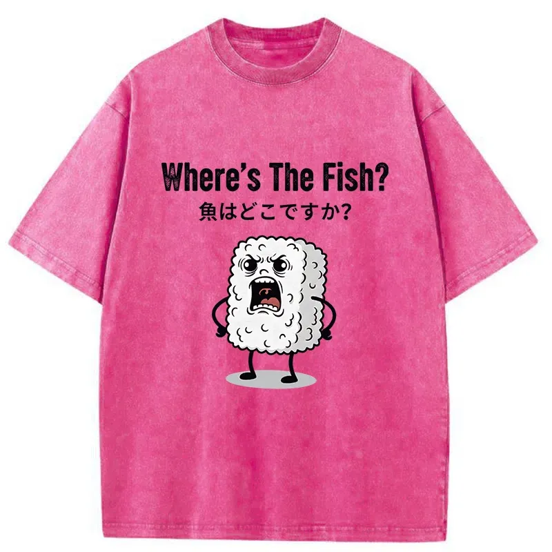 Tokyo-Tiger Rice Balls In Search Of Fish Washed T-Shirt