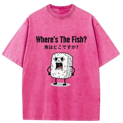 Tokyo-Tiger Rice Balls In Search Of Fish Washed T-Shirt