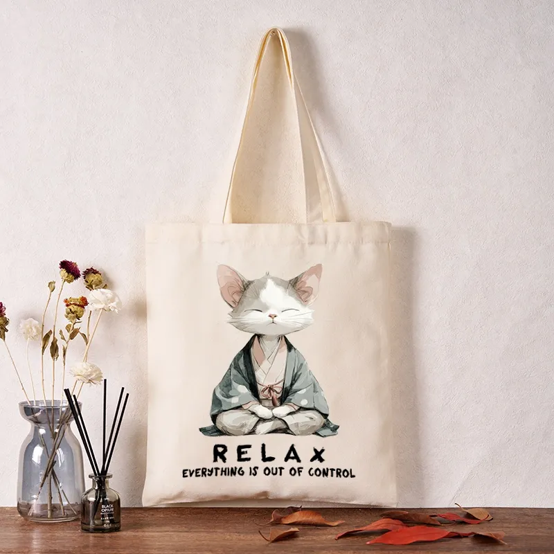 Tokyo-Tiger Zen Cat Relaxation，Everything's Out Of Control Tote Bag