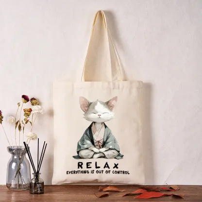 Tokyo-Tiger Zen Cat Relaxation，Everything's Out Of Control Tote Bag