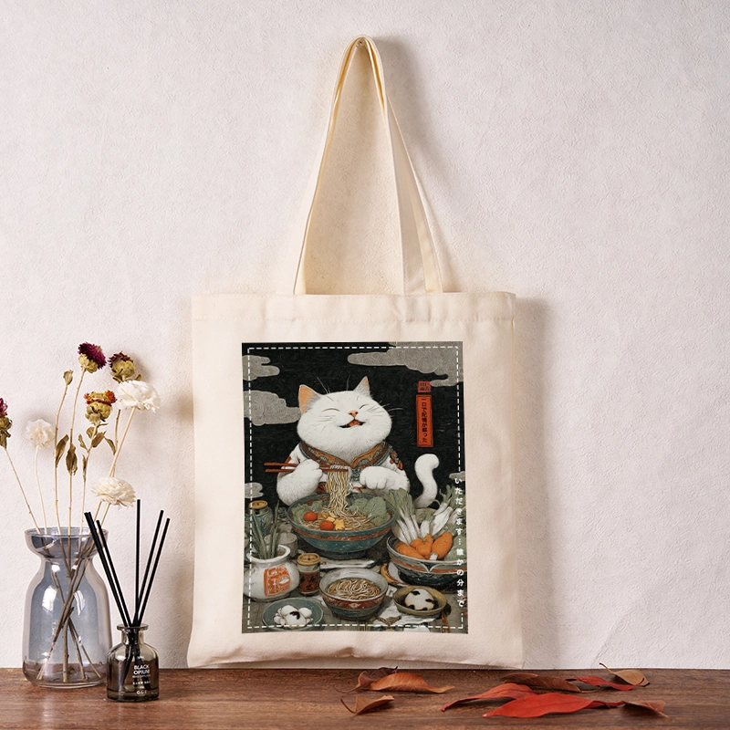 Tokyo-Tiger The Ramen-Loving Cat Tote Bag