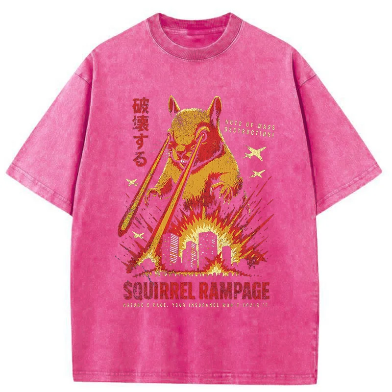 Tokyo-Tiger Squirrel Monster Funny Washed T-Shirt