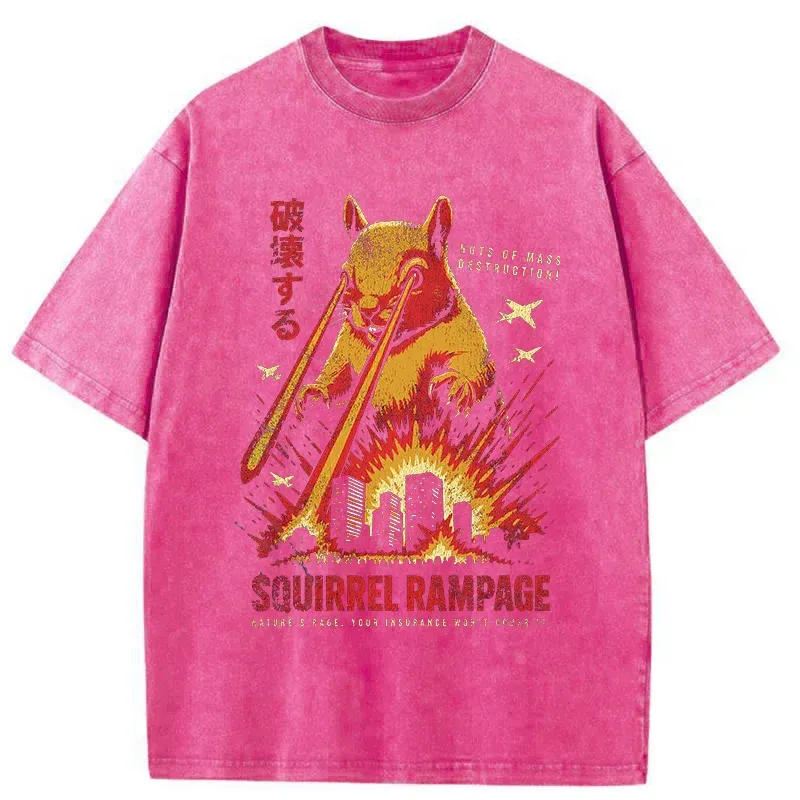 Tokyo-Tiger Squirrel Monster Funny Washed T-Shirt