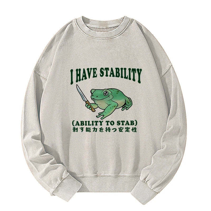 Tokyo-Tiger Mentally Stable Assassin Frog Washed Sweatshirt Sale