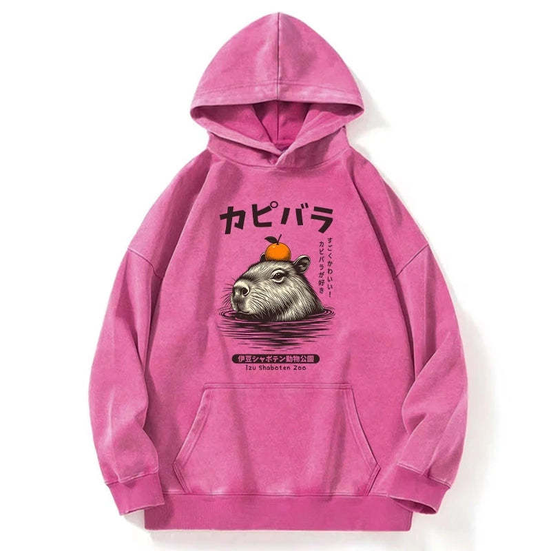 Tokyo-Tiger Capybara Hot Spring Washed Hoodie