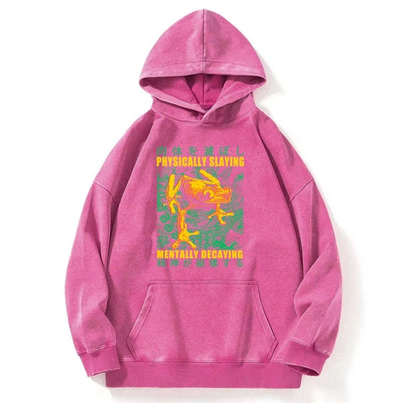Tokyo-Tiger Physically Slaying Mentally Decaying Washed Hoodie Sale