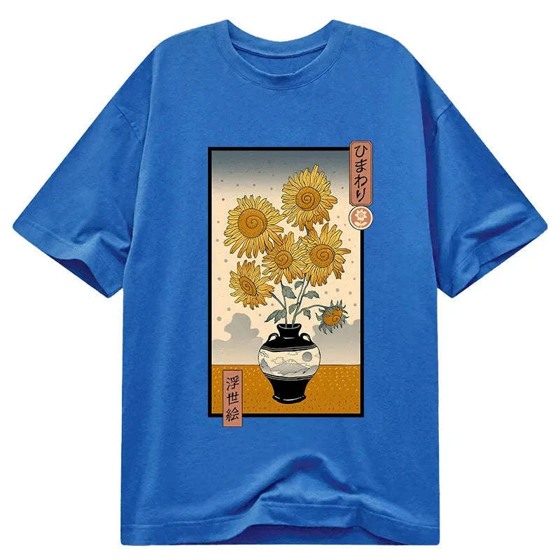 Tokyo-Tiger Sunflowers Ukiyo-e Classic T-Shirt