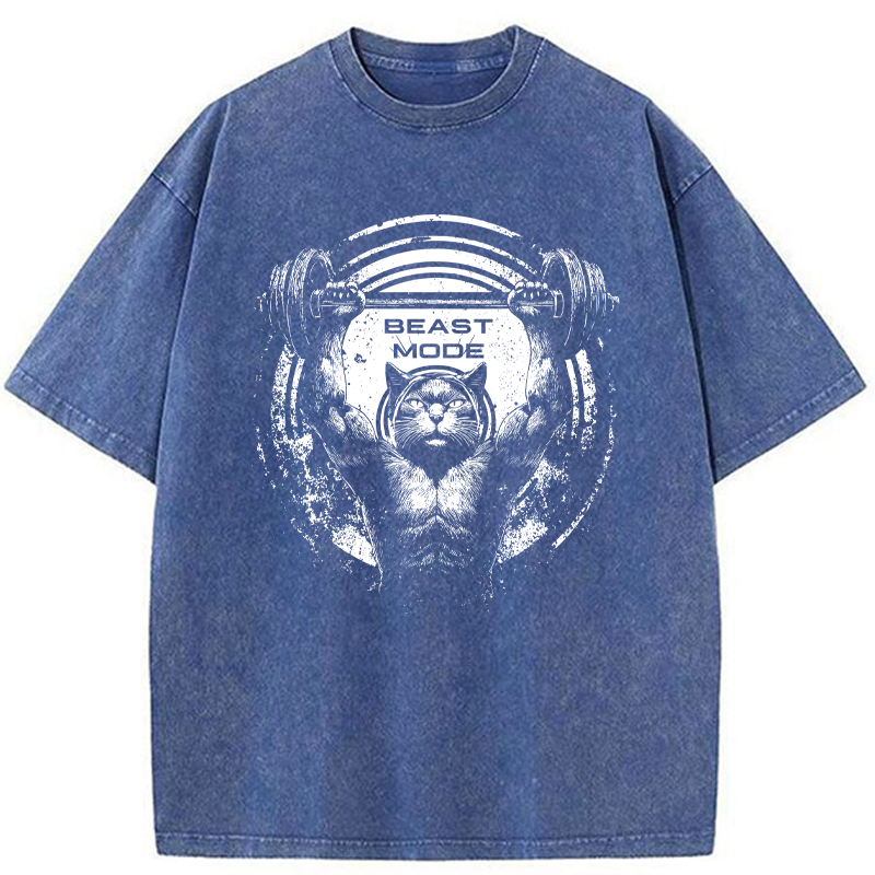 Tokyo-Tiger Beast Mode Work Out Washed T-Shirt