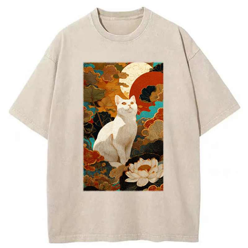 Tokyo-Tiger White Guardian Of The Vermilion Sun Washed T-Shirt