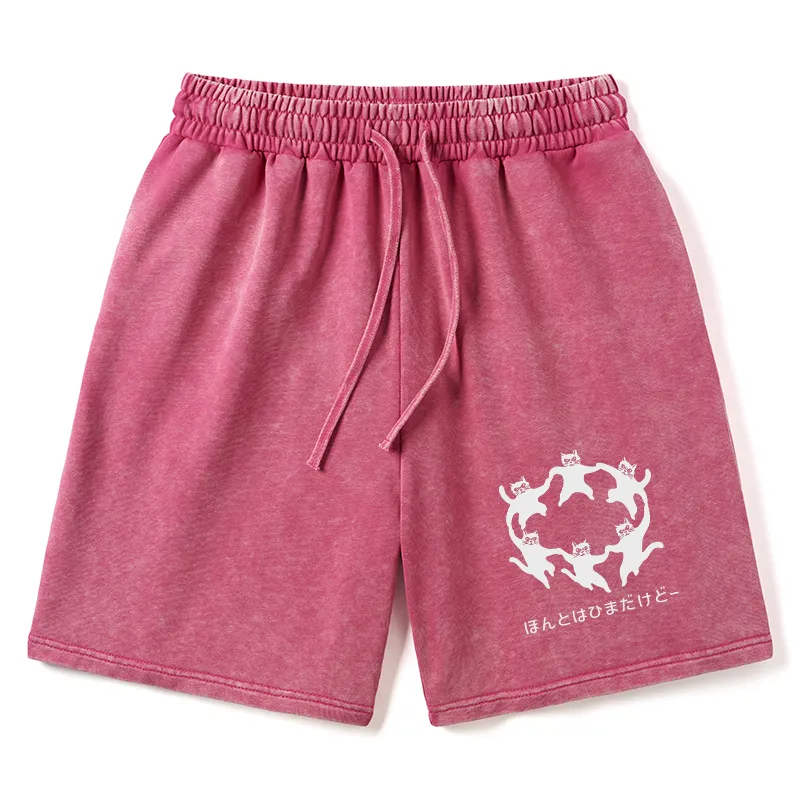 Tokyo-Tiger Leisure Cats Japanese Washed Shorts