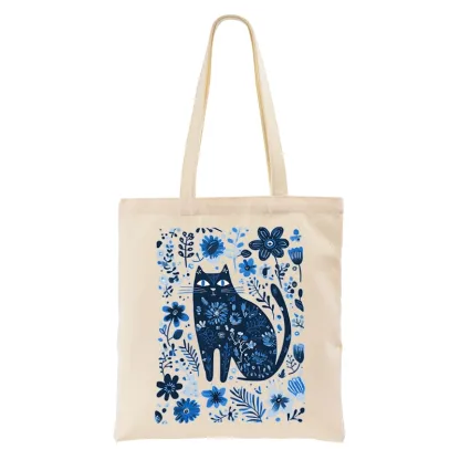 Tokyo-Tiger A Cat Among Flowers Tote Bag