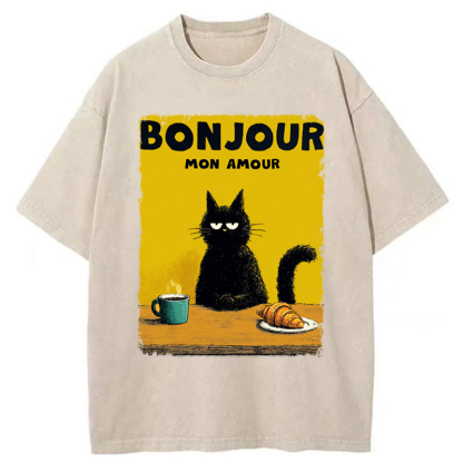 Tokyo-Tiger Bonjour Mon Amour Washed T-Shirt