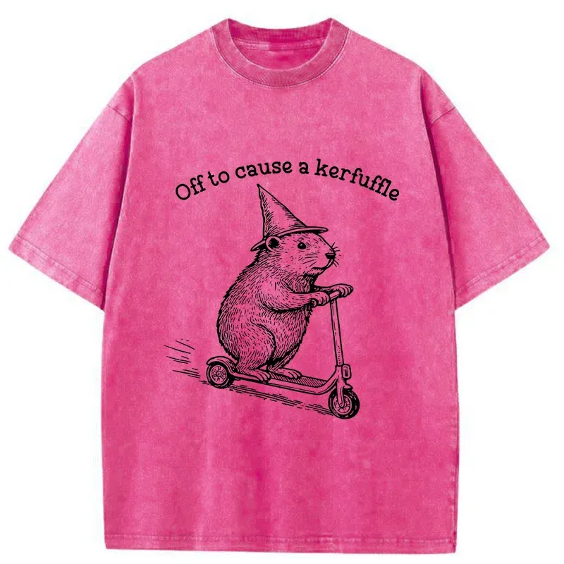 Tokyo-Tiger Groundhog Getting Ready To Cause Trouble Washed T-Shirt