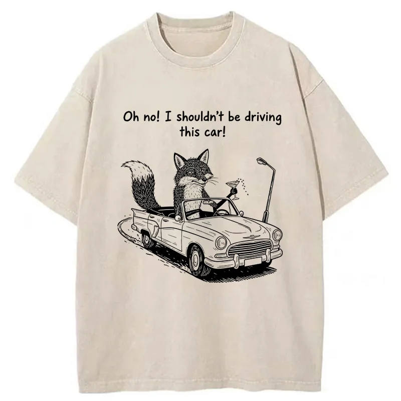 Tokyo-Tiger Elegant Fox Washed T-Shirt