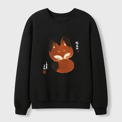 Tokyo-Tiger Cute Fox Waffle Sweatshirt