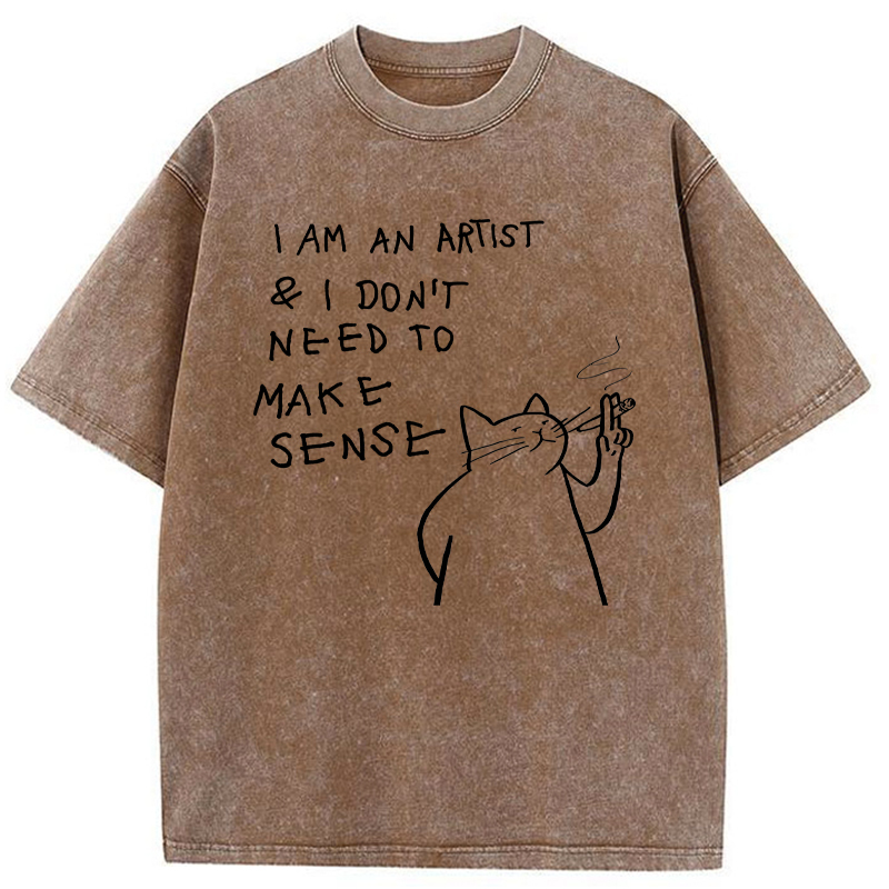 Tokyo-Tiger I Make Art, Not Sense Washed T-Shirt