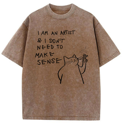Tokyo-Tiger I Make Art, Not Sense Washed T-Shirt