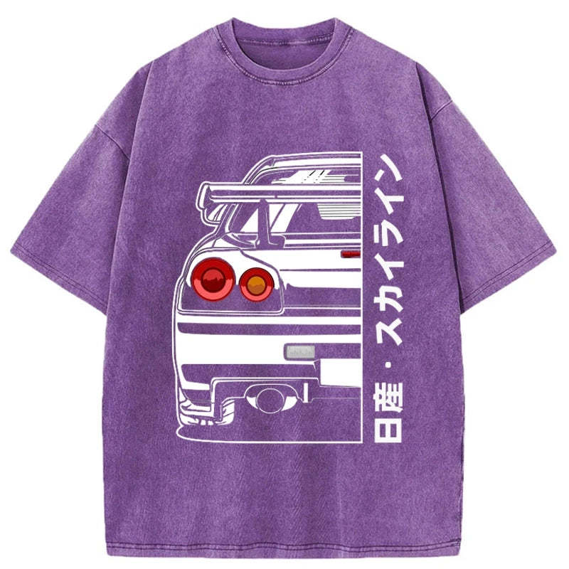Tokyo-Tiger Nissan Skyline GTR R34 Washed T-Shirt
