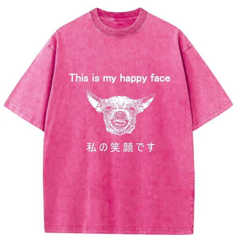 Tokyo-Tiger My Happy Face Washed T-Shirt